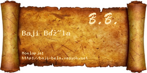 Baji Béla névjegykártya
