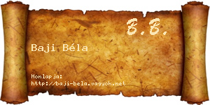 Baji Béla névjegykártya